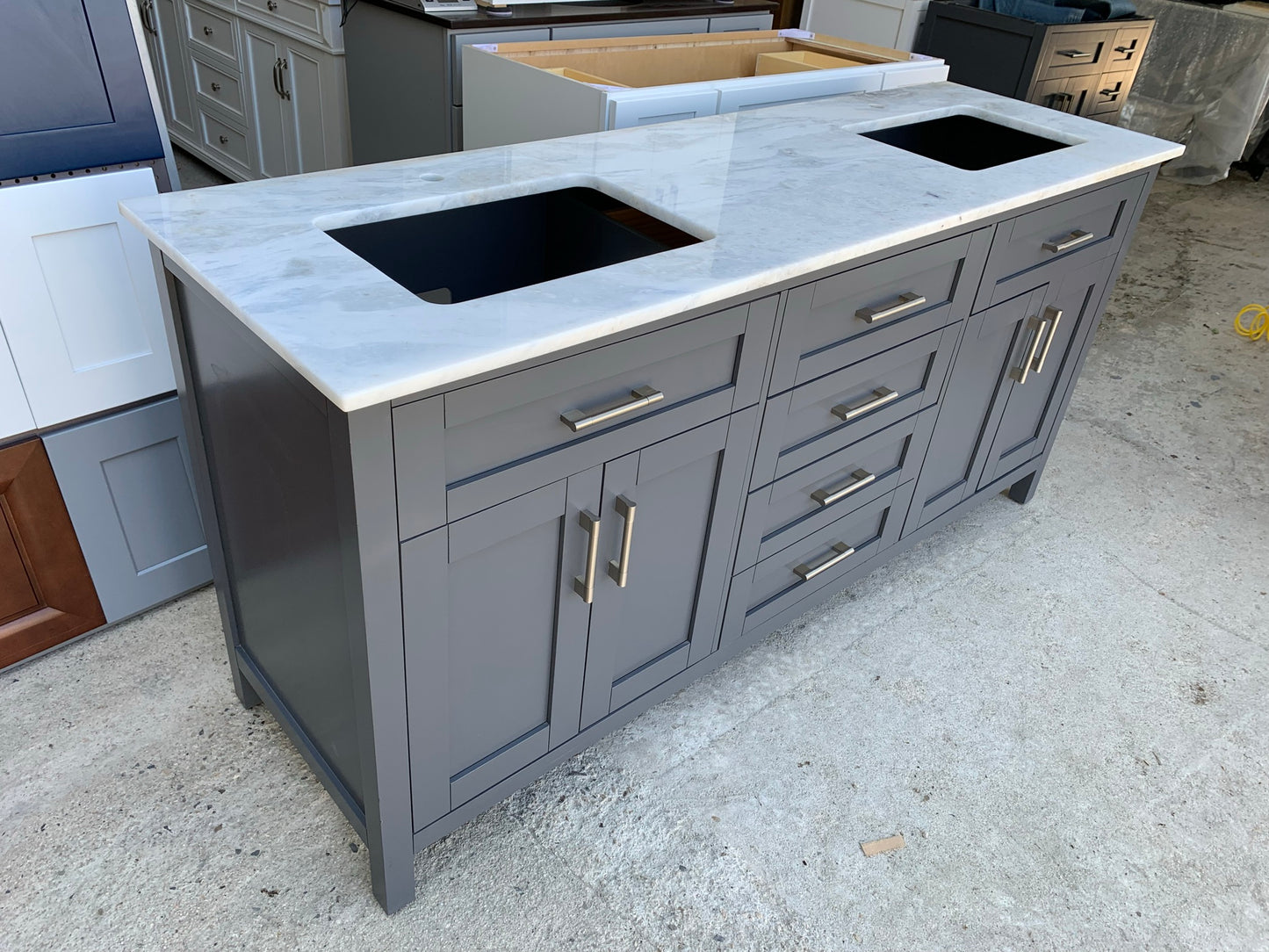 [CLEARANCE] OVE Decors Tahoe Charcoal Grey 60" Bathroom Vanity [BASE ONLY]