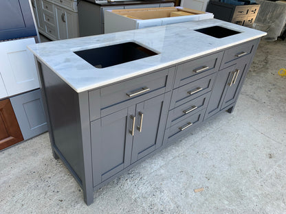[CLEARANCE] OVE Decors Tahoe Charcoal Grey 60" Bathroom Vanity [BASE ONLY]