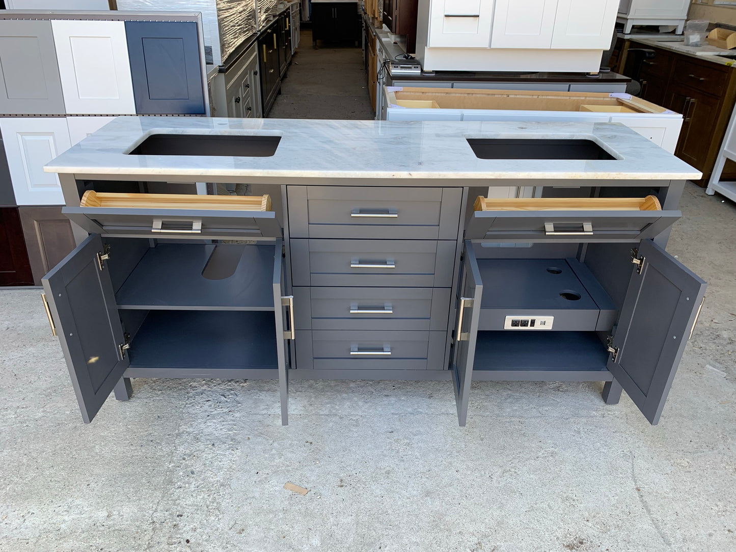 [CLEARANCE] OVE Decors Tahoe Charcoal Grey 60" Bathroom Vanity [BASE ONLY]
