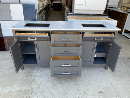 [CLEARANCE] OVE Decors Tahoe Charcoal Grey 72” Bathroom Vanity [BASE ONLY]