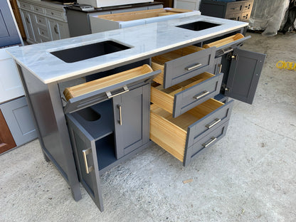 [CLEARANCE] OVE Decors Tahoe Charcoal Grey 60" Bathroom Vanity [BASE ONLY]