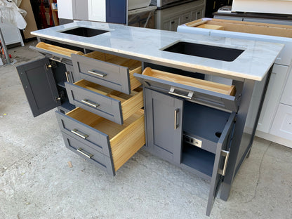 [CLEARANCE] OVE Decors Tahoe Charcoal Grey 60" Bathroom Vanity [BASE ONLY]