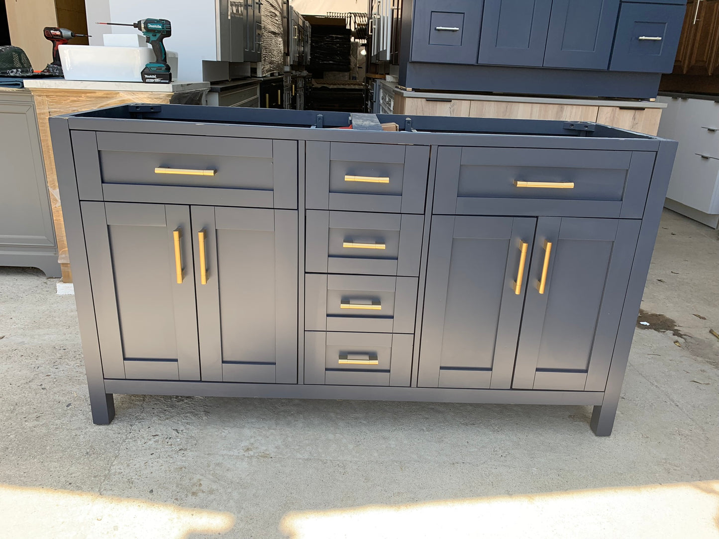 [CLEARANCE] OVE Decors Tahoe Midnight Blue 72” Bathroom Vanity [BASE ONLY]