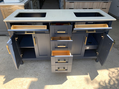 [CLEARANCE] OVE Decors Tahoe Midnight Blue 72” Bathroom Vanity [BASE ONLY]