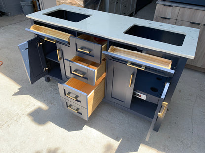 [CLEARANCE] OVE Decors Tahoe Midnight Blue 60" Bathroom Vanity [BASE ONLY]