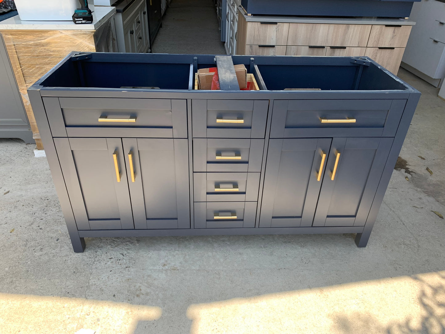 [CLEARANCE] OVE Decors Tahoe Midnight Blue 72” Bathroom Vanity [BASE ONLY]