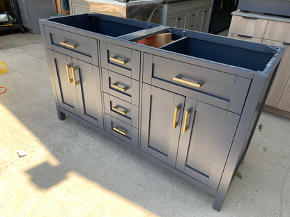 [CLEARANCE] OVE Decors Tahoe Midnight Blue 60" Bathroom Vanity [BASE ONLY]