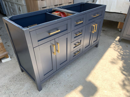 [CLEARANCE] OVE Decors Tahoe Midnight Blue 60" Bathroom Vanity [BASE ONLY]