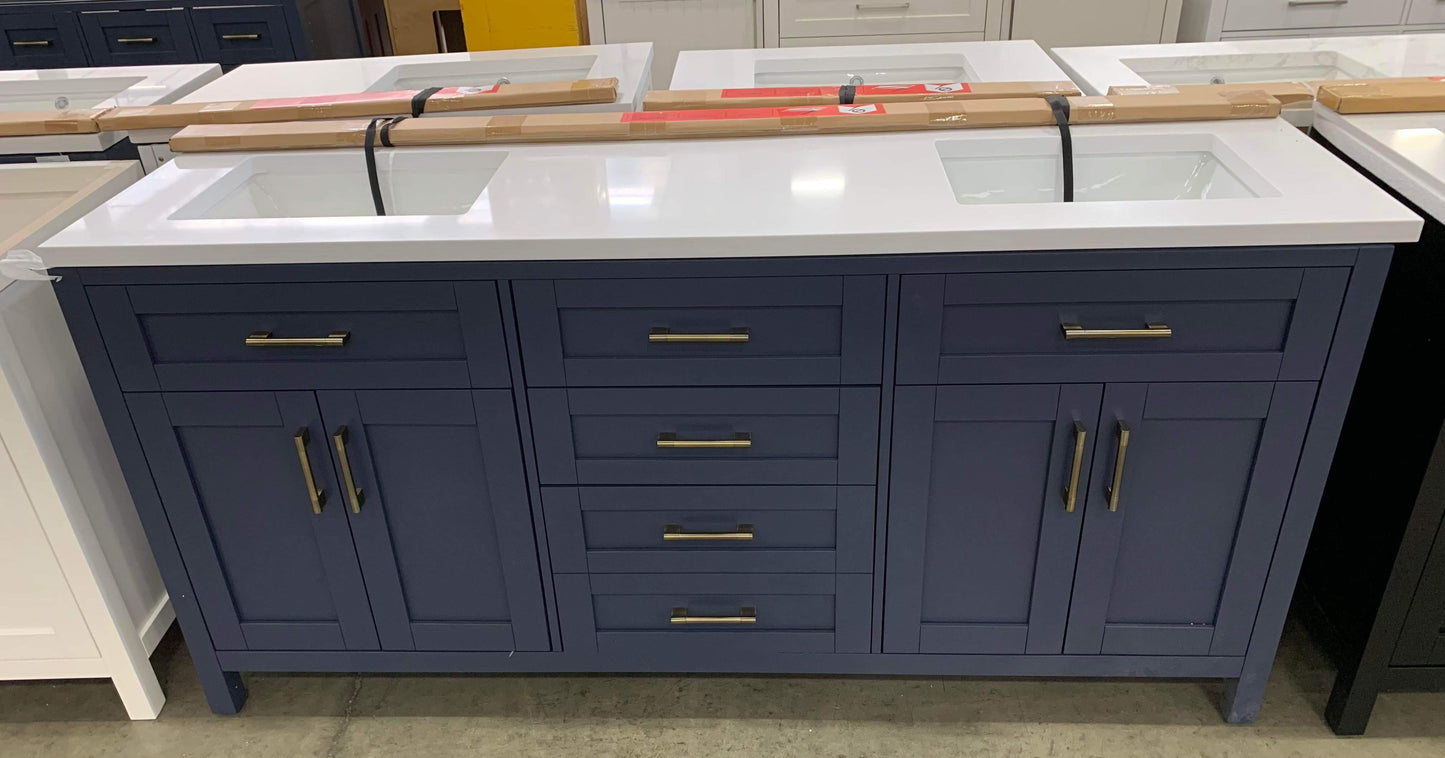 [CLEARANCE] OVE Decors Tahoe Midnight Blue 72” Bathroom Vanity [BASE ONLY]