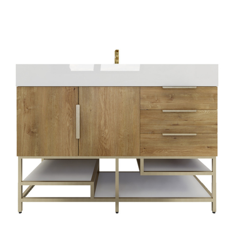 Bethany 48" Freestanding Bathroom Vanity with Reinforced Acrylic Integrated Sink Top