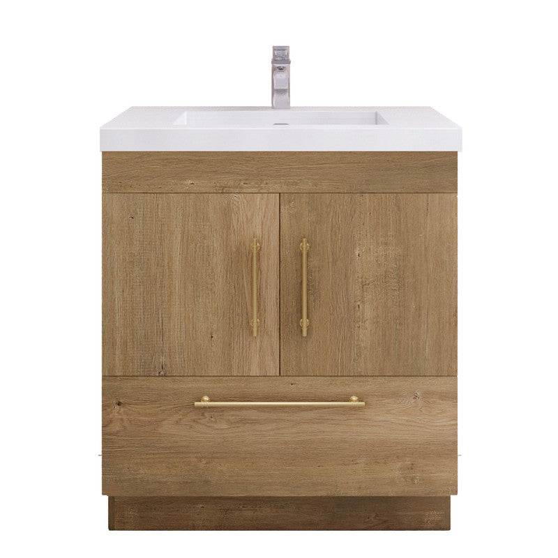 Elsa 30" Freestanding Bathroom Vanity with Reinforced Acrylic Integrated Sink Top