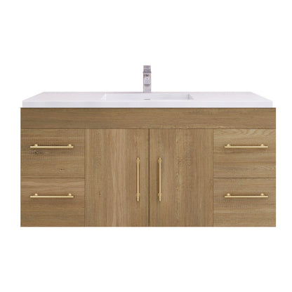 Elsa 48" Wall Mounted Bathroom Vanity with Reinforced Acrylic Integrated Sink Top