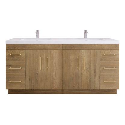 Elsa 72" Freestanding Bathroom Vanity with Reinforced Acrylic Integrated Sink Top