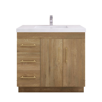 Elsa 36" Freestanding Bathroom Vanity with Reinforced Acrylic Integrated Sink Top