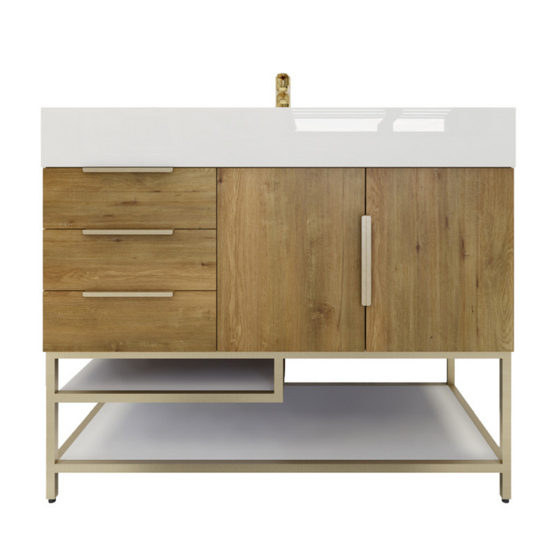 Bethany 42" Freestanding Bathroom Vanity with Reinforced Acrylic Integrated Sink Top