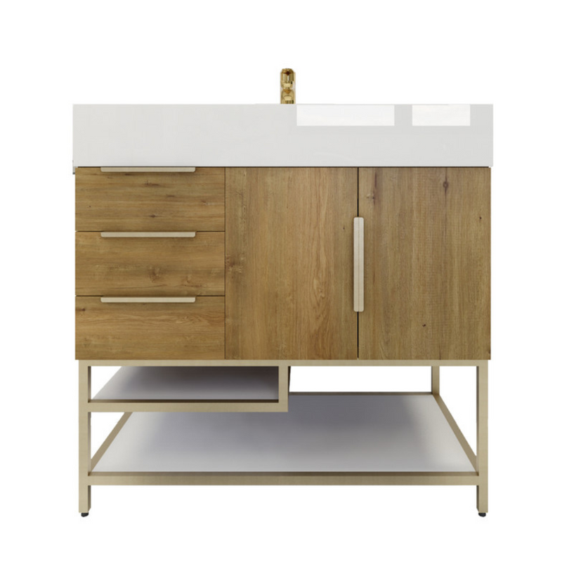 Bethany 36" Freestanding Bathroom Vanity with Reinforced Acrylic Integrated Sink Top