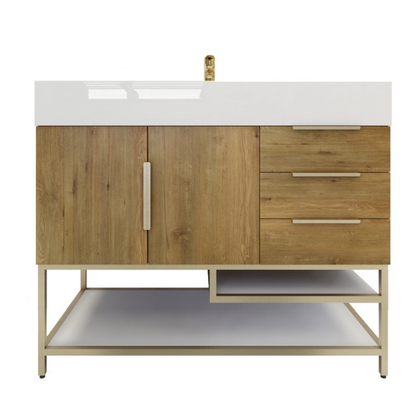 Bethany 42" Freestanding Bathroom Vanity with Reinforced Acrylic Integrated Sink Top