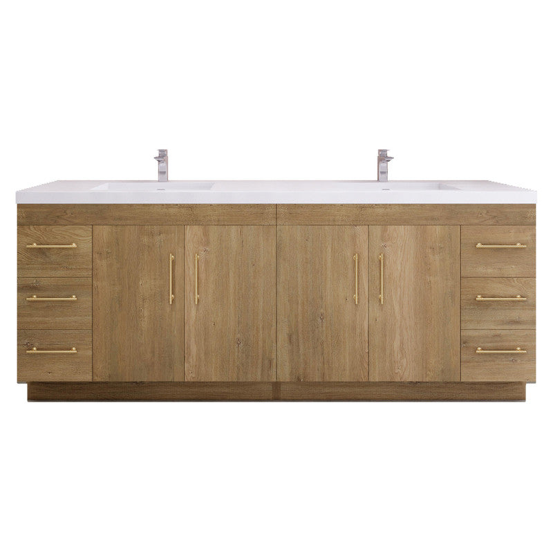 Elsa 84" Freestanding Bathroom Vanity with Reinforced Acrylic Integrated Sink Top
