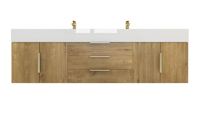 Bethany 72" Wall Mounted Bathroom Vanity with Reinforced Acrylic Integrated Sink Top