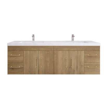 Elsa 72" Wall Mounted Bathroom Vanity with Reinforced Acrylic Integrated Sink Top