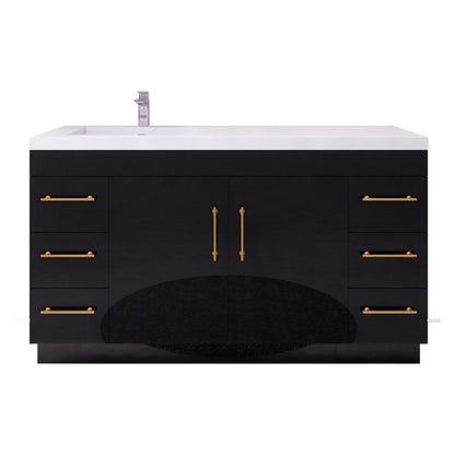 Elsa 60" Freestanding Bathroom Vanity with Reinforced Acrylic Integrated Sink Top