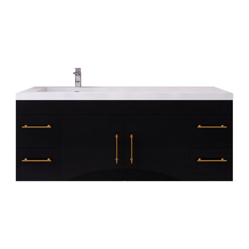 Elsa 60" Wall Mounted Bathroom Vanity with Reinforced Acrylic Integrated Sink Top