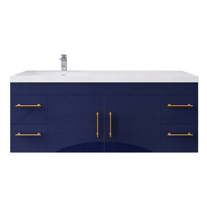 Elsa 60" Wall Mounted Bathroom Vanity with Reinforced Acrylic Integrated Sink Top