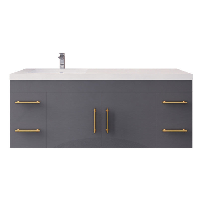 Elsa 60" Wall Mounted Bathroom Vanity with Reinforced Acrylic Integrated Sink Top