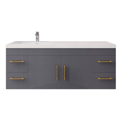 Elsa 60" Wall Mounted Bathroom Vanity with Reinforced Acrylic Integrated Sink Top