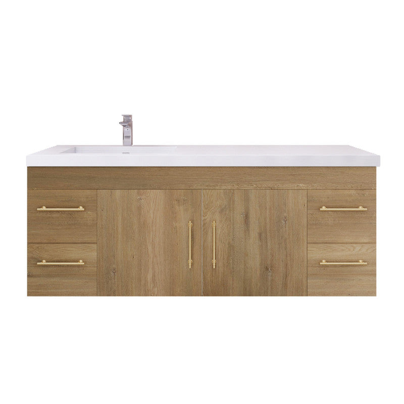 Elsa 60" Wall Mounted Bathroom Vanity with Reinforced Acrylic Integrated Sink Top