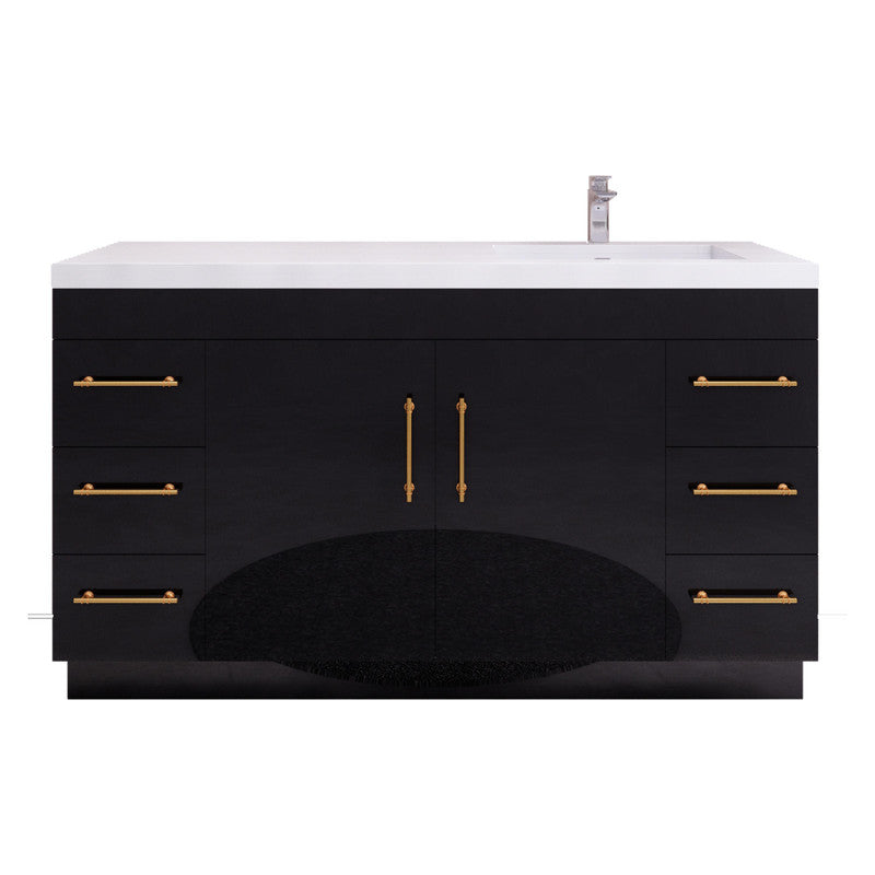 Elsa 60" Freestanding Bathroom Vanity with Reinforced Acrylic Integrated Sink Top