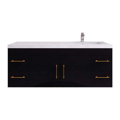 Elsa 60" Wall Mounted Bathroom Vanity with Reinforced Acrylic Integrated Sink Top