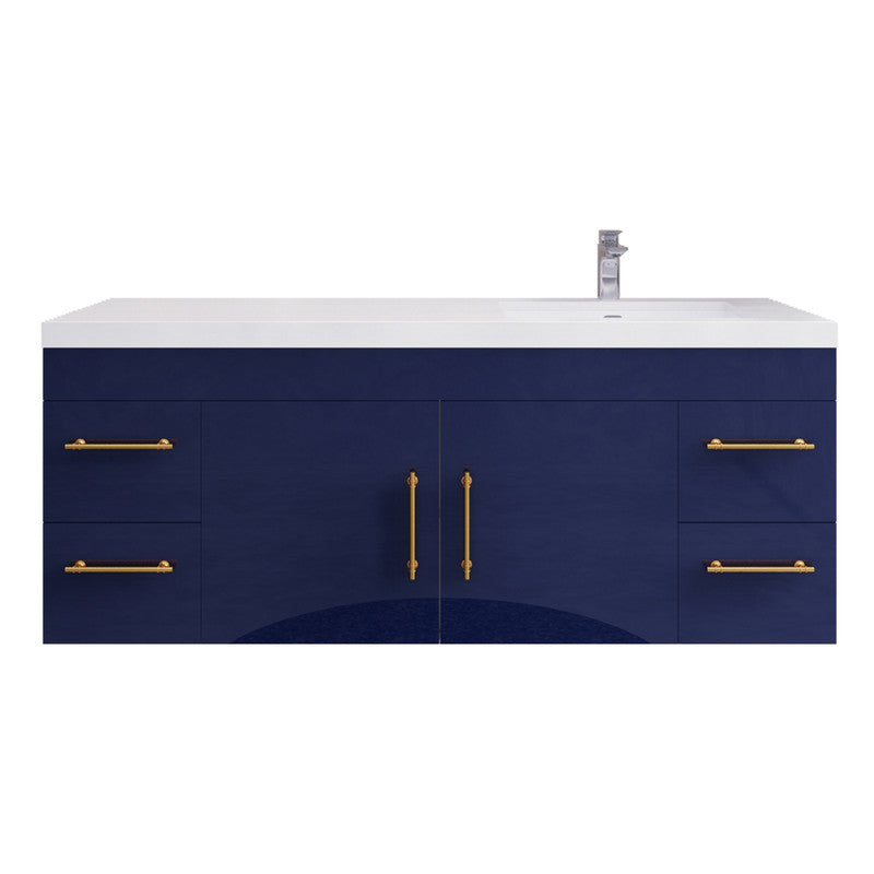 Elsa 60" Wall Mounted Bathroom Vanity with Reinforced Acrylic Integrated Sink Top
