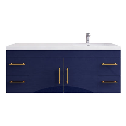 Elsa 60" Wall Mounted Bathroom Vanity with Reinforced Acrylic Integrated Sink Top