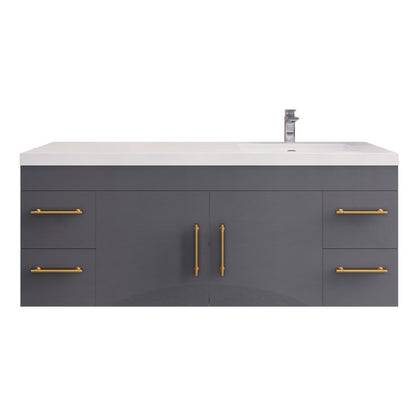 Elsa 60" Wall Mounted Bathroom Vanity with Reinforced Acrylic Integrated Sink Top