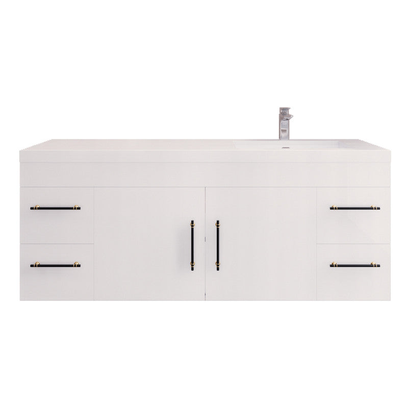 Elsa 60" Wall Mounted Bathroom Vanity with Reinforced Acrylic Integrated Sink Top