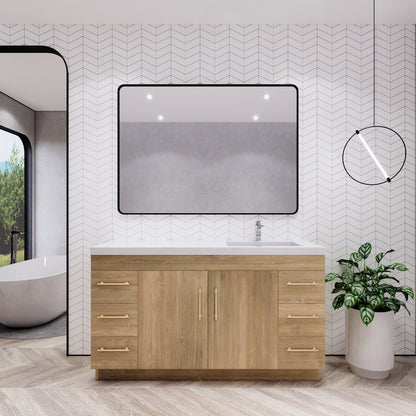 Elsa 60" Freestanding Bathroom Vanity with Reinforced Acrylic Integrated Sink Top