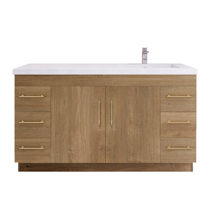 Elsa 60" Freestanding Bathroom Vanity with Reinforced Acrylic Integrated Sink Top