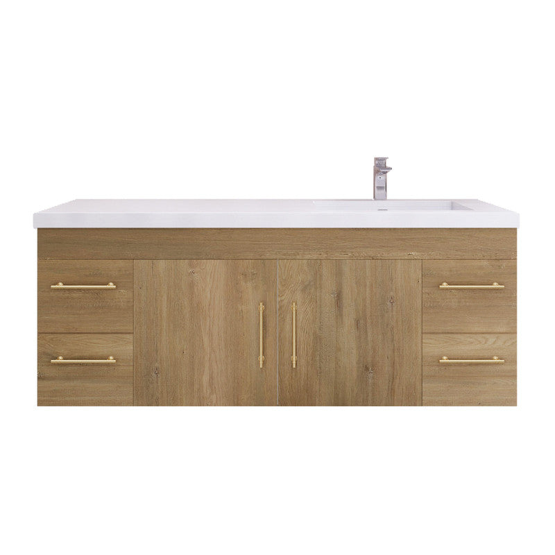 Elsa 60" Wall Mounted Bathroom Vanity with Reinforced Acrylic Integrated Sink Top