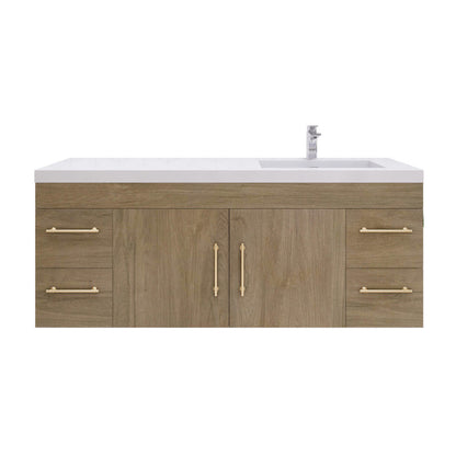Elsa 60" Wall Mounted Bathroom Vanity with Reinforced Acrylic Integrated Sink Top