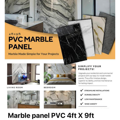 Grey Marquina PVC Shower / Interior Decorative Wall Panel