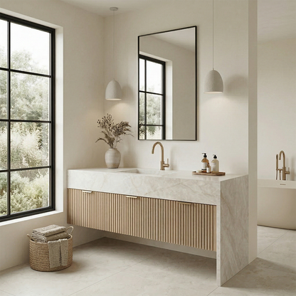 Perla Bianco Printed Surface Quartz Slab