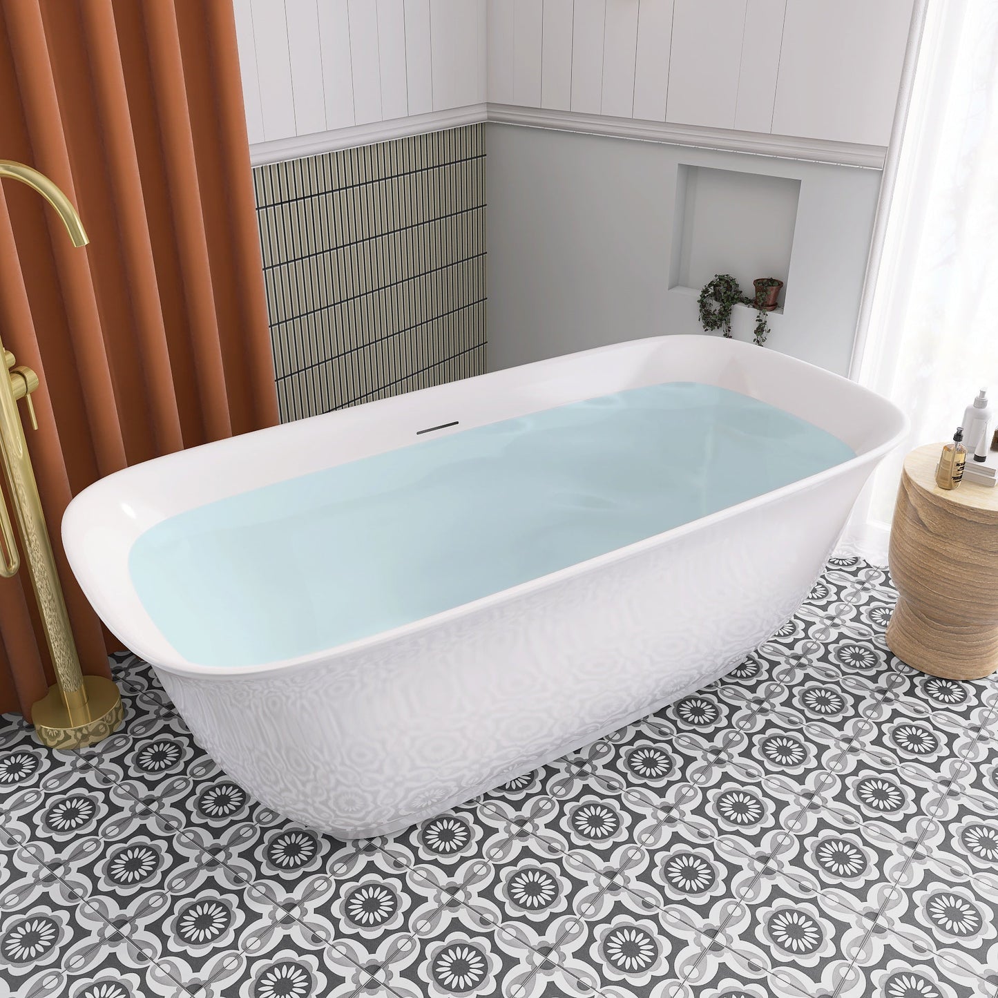 Freestanding Bathtub – Glossy White – Solene
