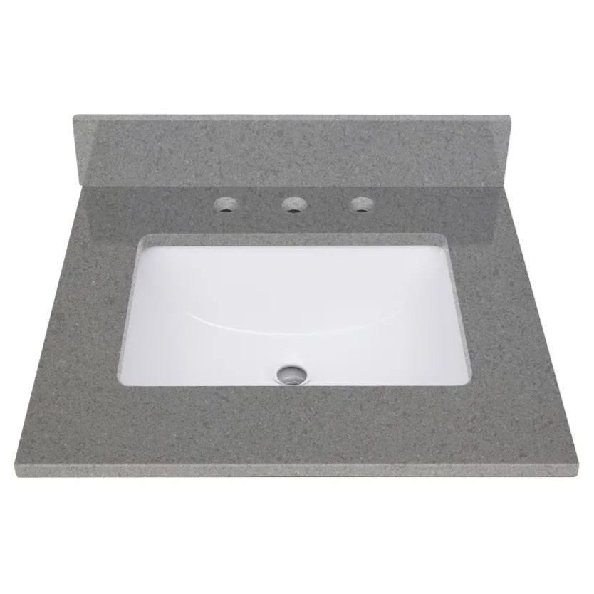 Contrail Matte Grey Quartz Vanity Top