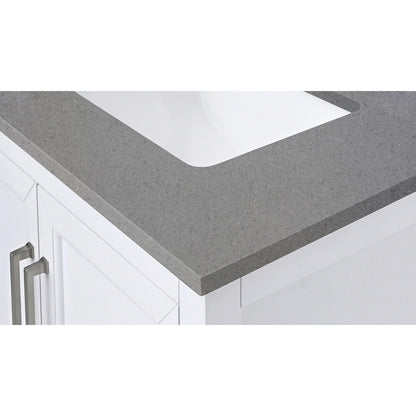 Contrail Matte Grey Quartz Vanity Top