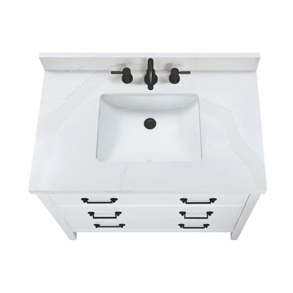 Calacatta White Quartz Vanity Top