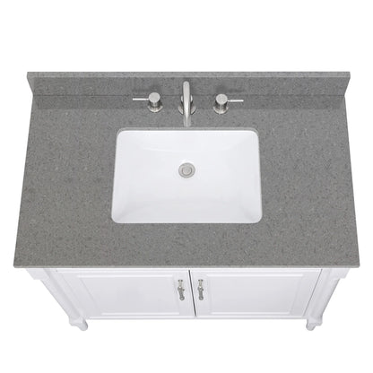 Contrail Matte Grey Quartz Vanity Top