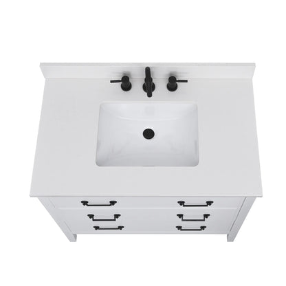 Everest White Quartz Vanity Top