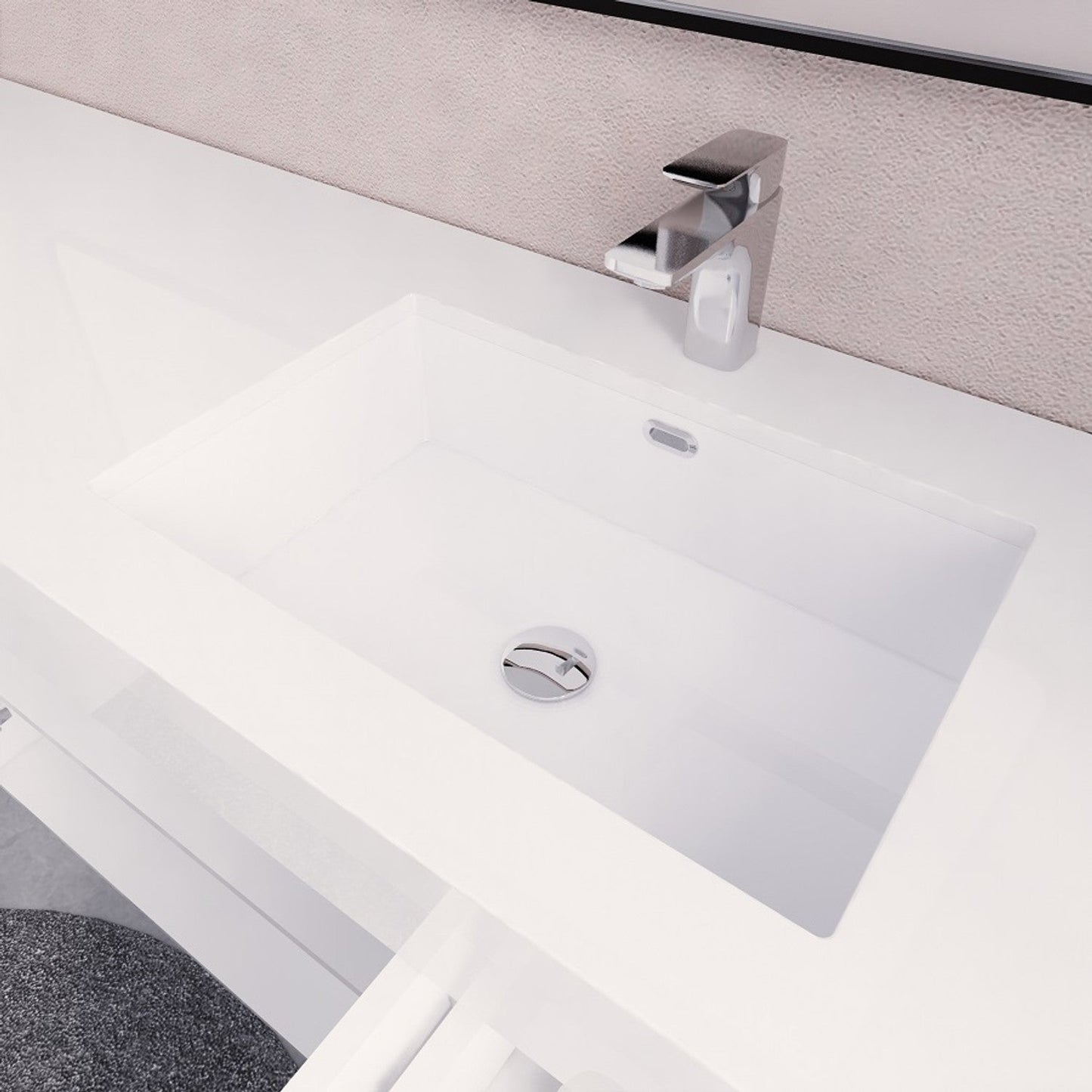 Elsa 60" Freestanding Bathroom Vanity with Acrylic Integrated Sink Top