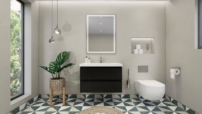 Bohemia Lina 36" Wall Mounted Bathroom Vanity with Reinforced Acrylic Integrated Sink Top